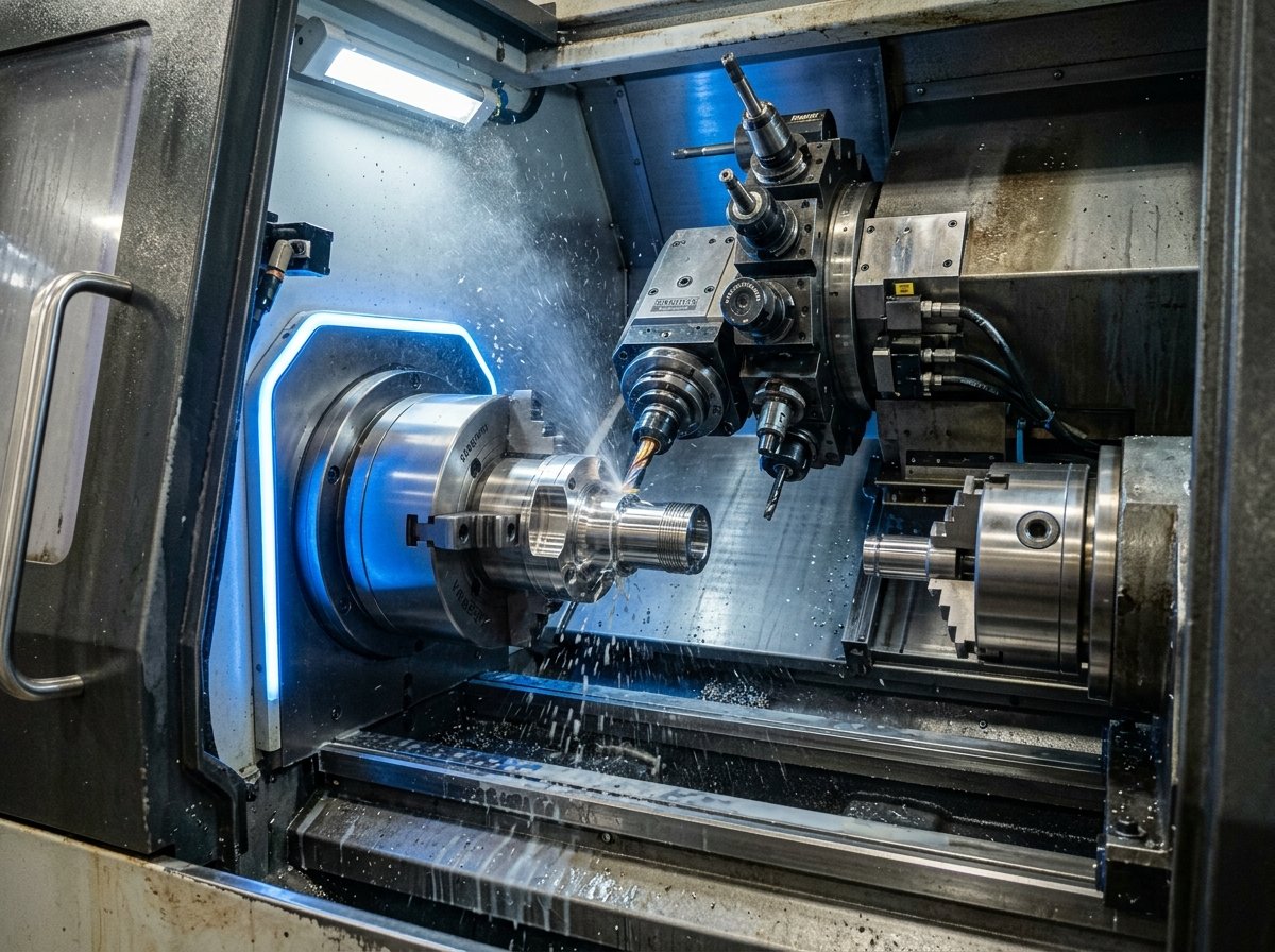 Twin Spindle CNC Turning Center with Live Tooling